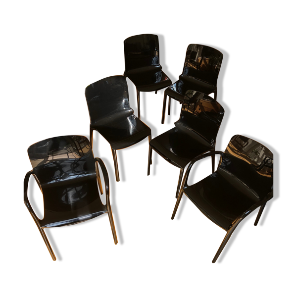 Lot Chaises & Fauteuils Vintage Habitat modèle Tallow