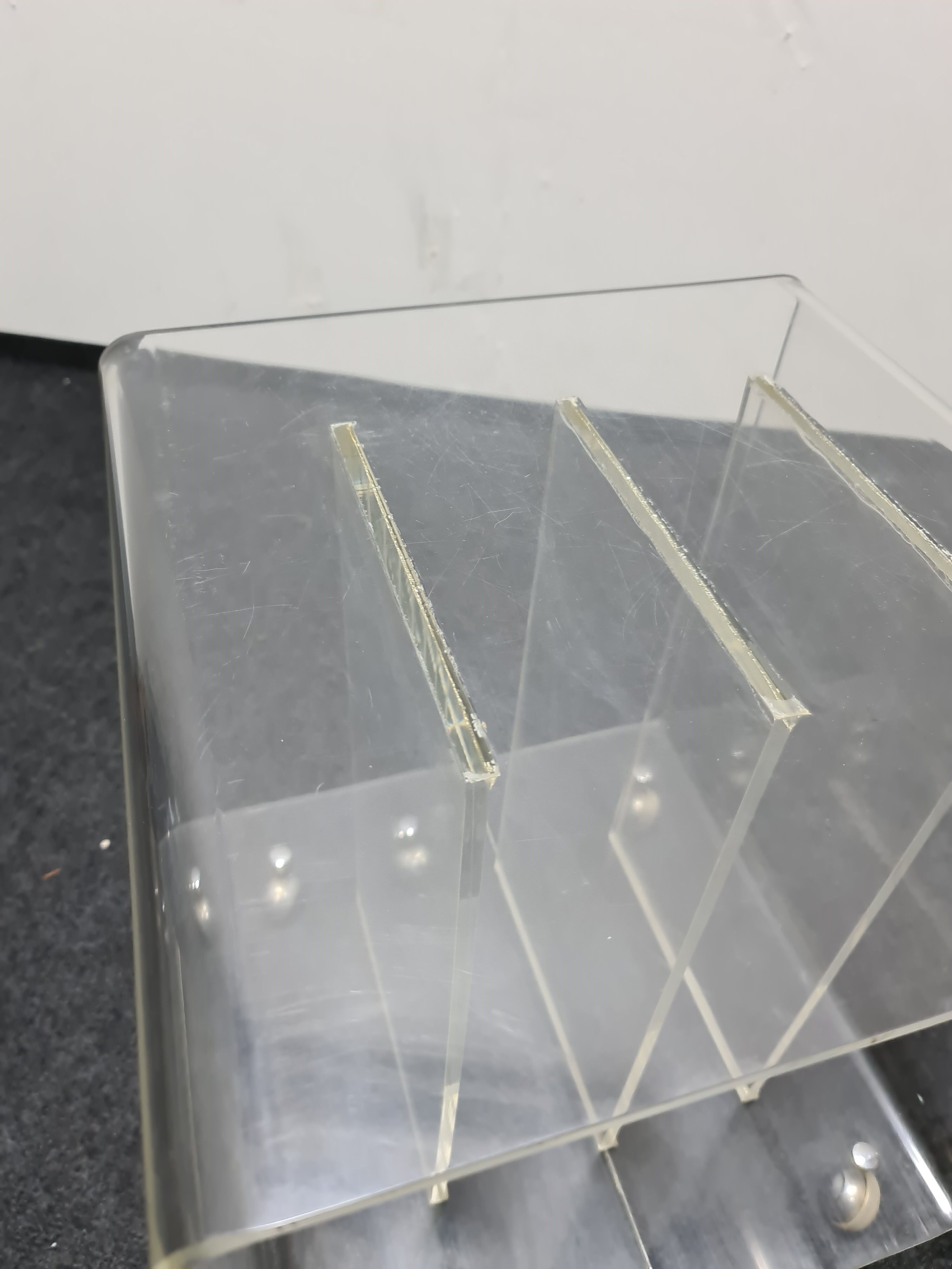 Vintage Plexiglass phono ,record trolley or side table