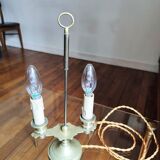 Bouillotte lamp with two lights in gilded bronze