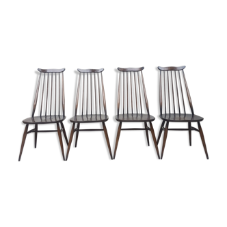 Set of 4 Ercol elm dining chairs