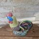 Polychrome decorative rooster in Paris Porcelain statue H30cm
