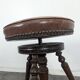 Tabouret de piano tripode en cuir marron