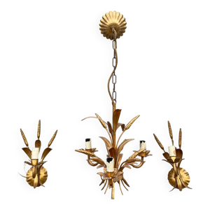 lustre et Paire d'appliques