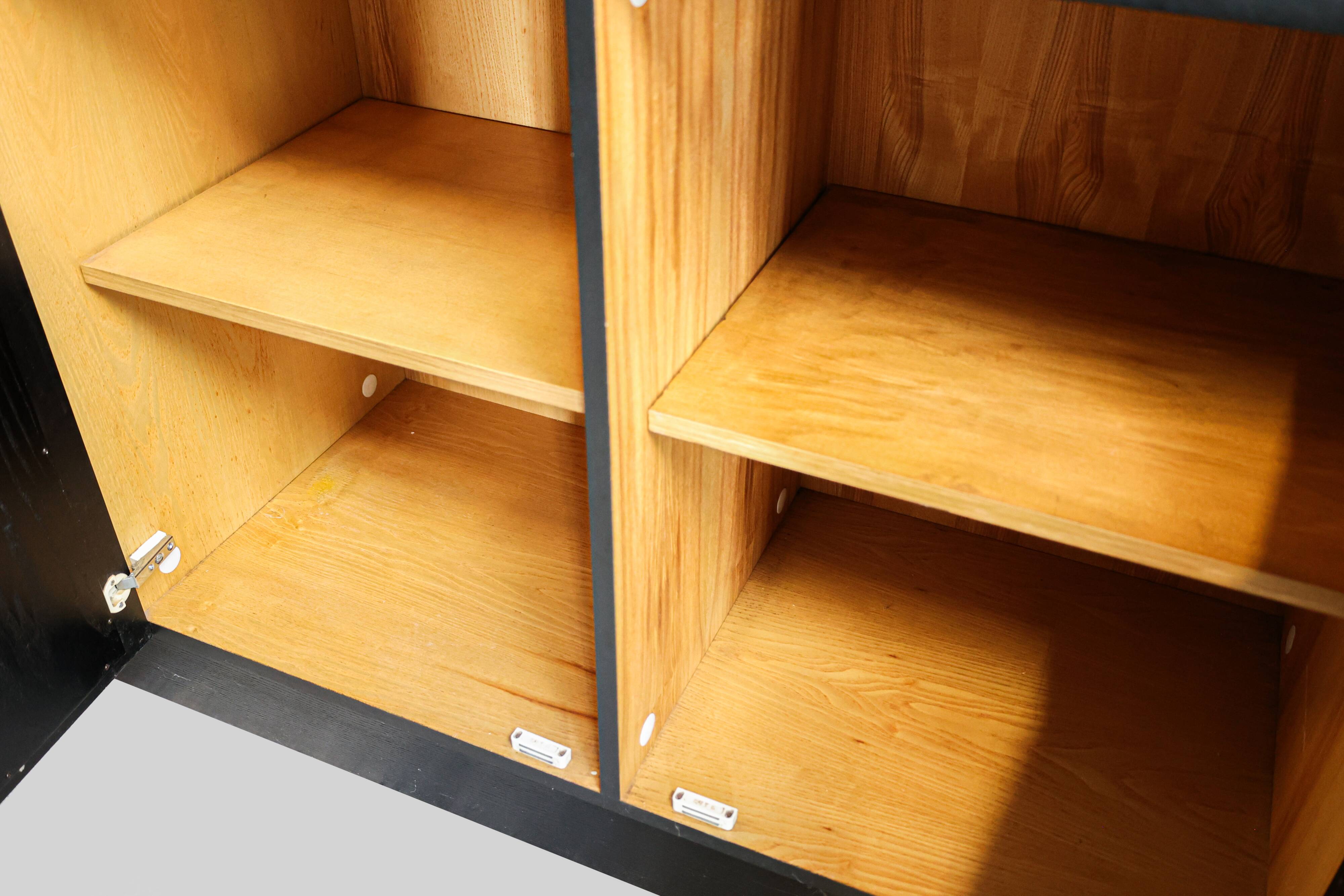 Brutalist sideboard in black ebonized wood