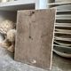 Beige wooden rectangular mirror 42 x 31 cm