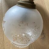 Chandelier pendant lamp with glass globes - 3 globes