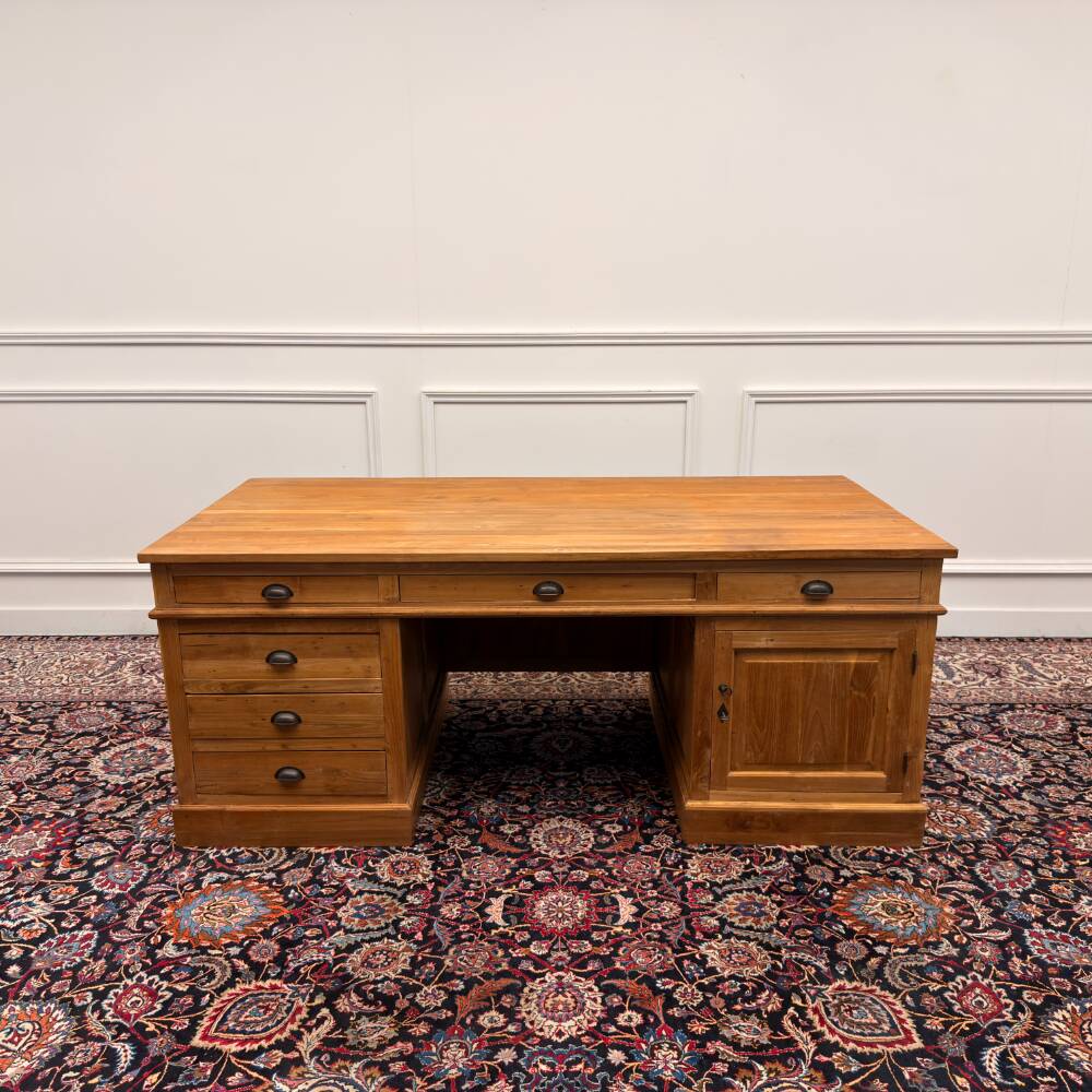 Large classic English desk with back panel