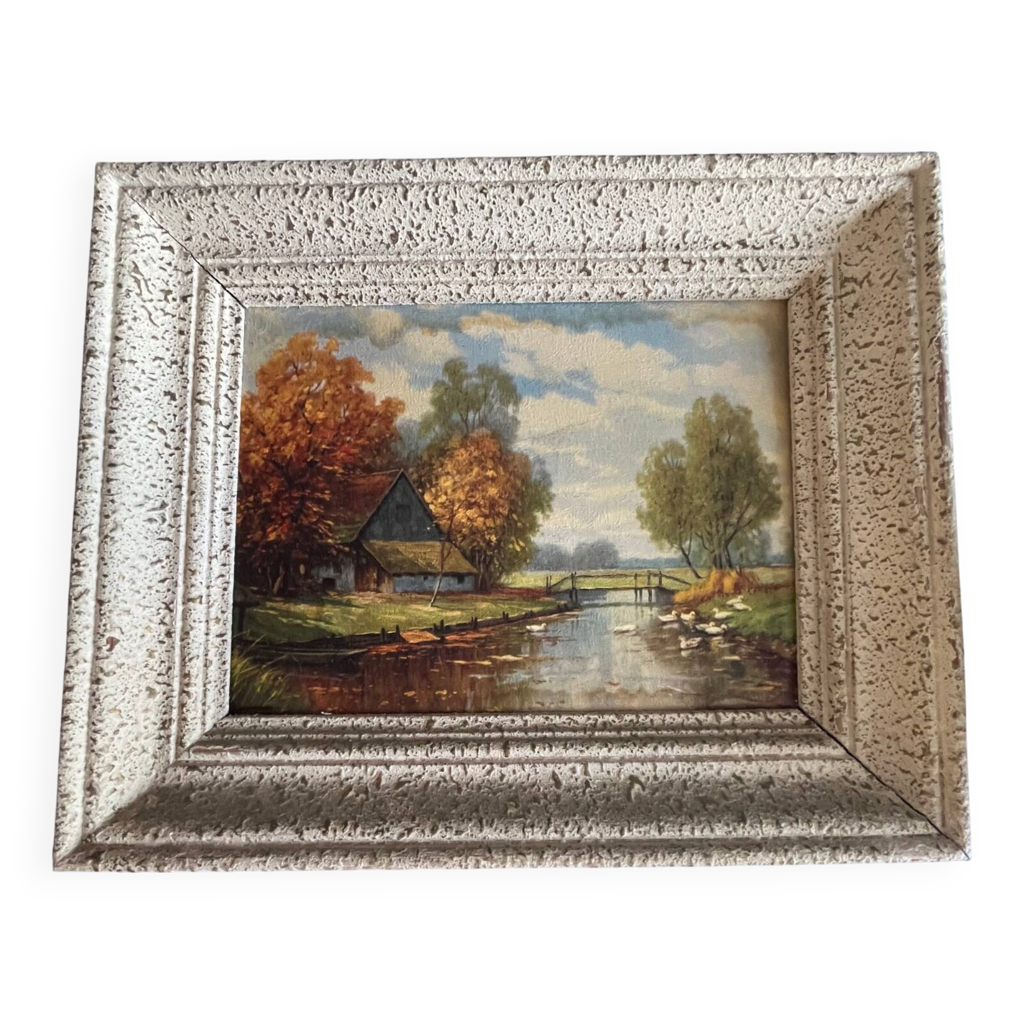 tableau-huile-sur-isorel-paysage-selency