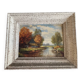 Tableau: oil on hardboard - landscape