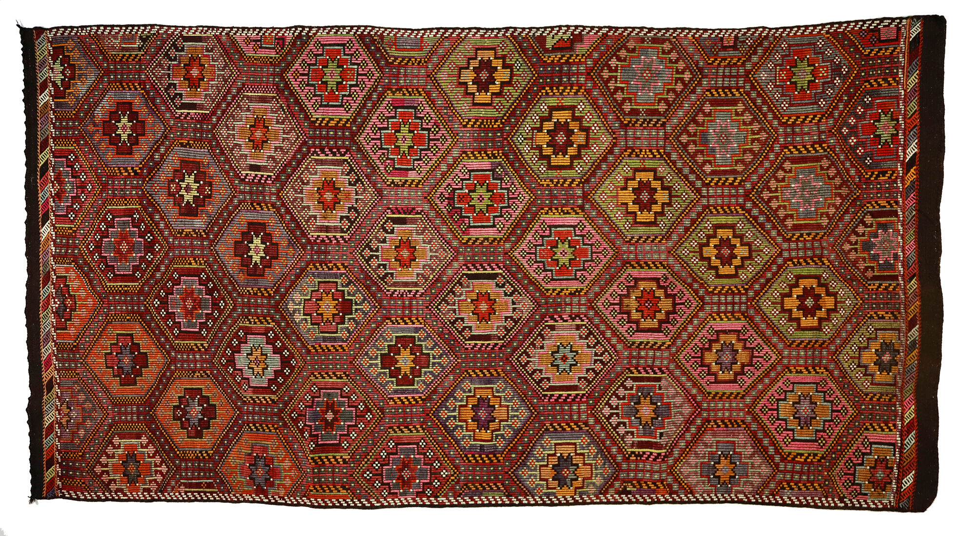 Anatolian handmade kilim rug 368 cm x 202 cm
