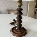 Wooden table lamp from the 70s