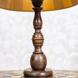 Electric Table Lamp with Green-White Shade, 1950s