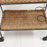 Vintage rattan & steel service 1950