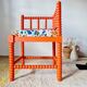 Chaise d'angle "Bobbin" revisitée – Orange Vitaminé & Floral Arty