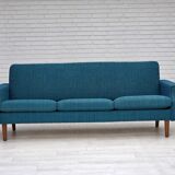 1970s, Danish 3-seater sofa, furniture wool, teak wood.