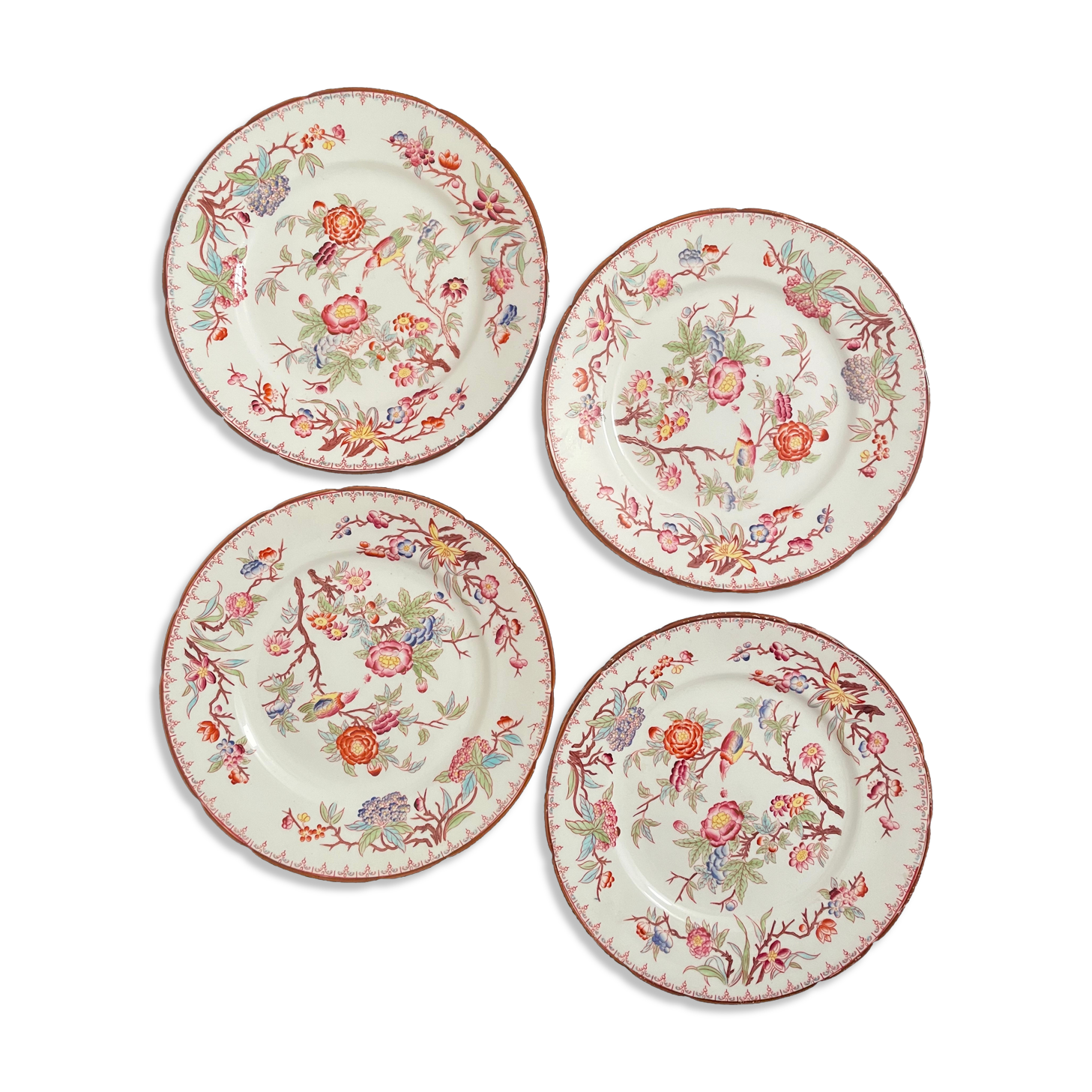 4 plates Sarreguemines late nineteenth