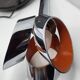 Massive Belgique three-armed waterfall pendant lamp in chrome and orange lacquer