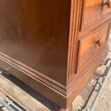 High bedside table in wood and marble around 1900