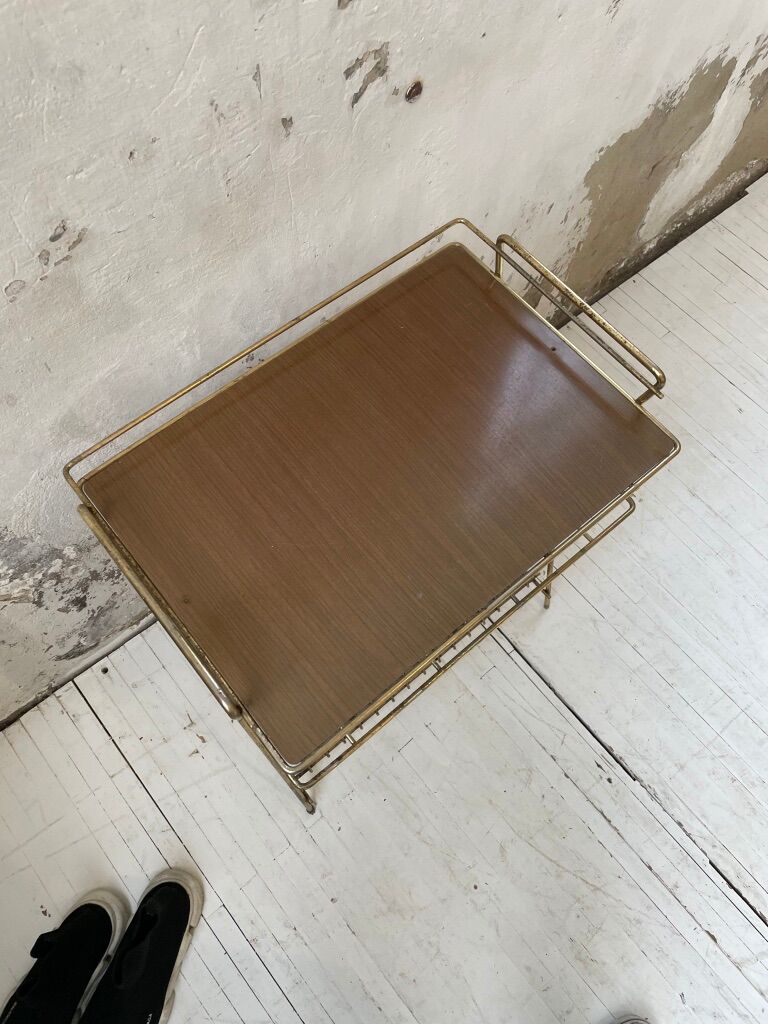 Vintage vinyl bedside side table