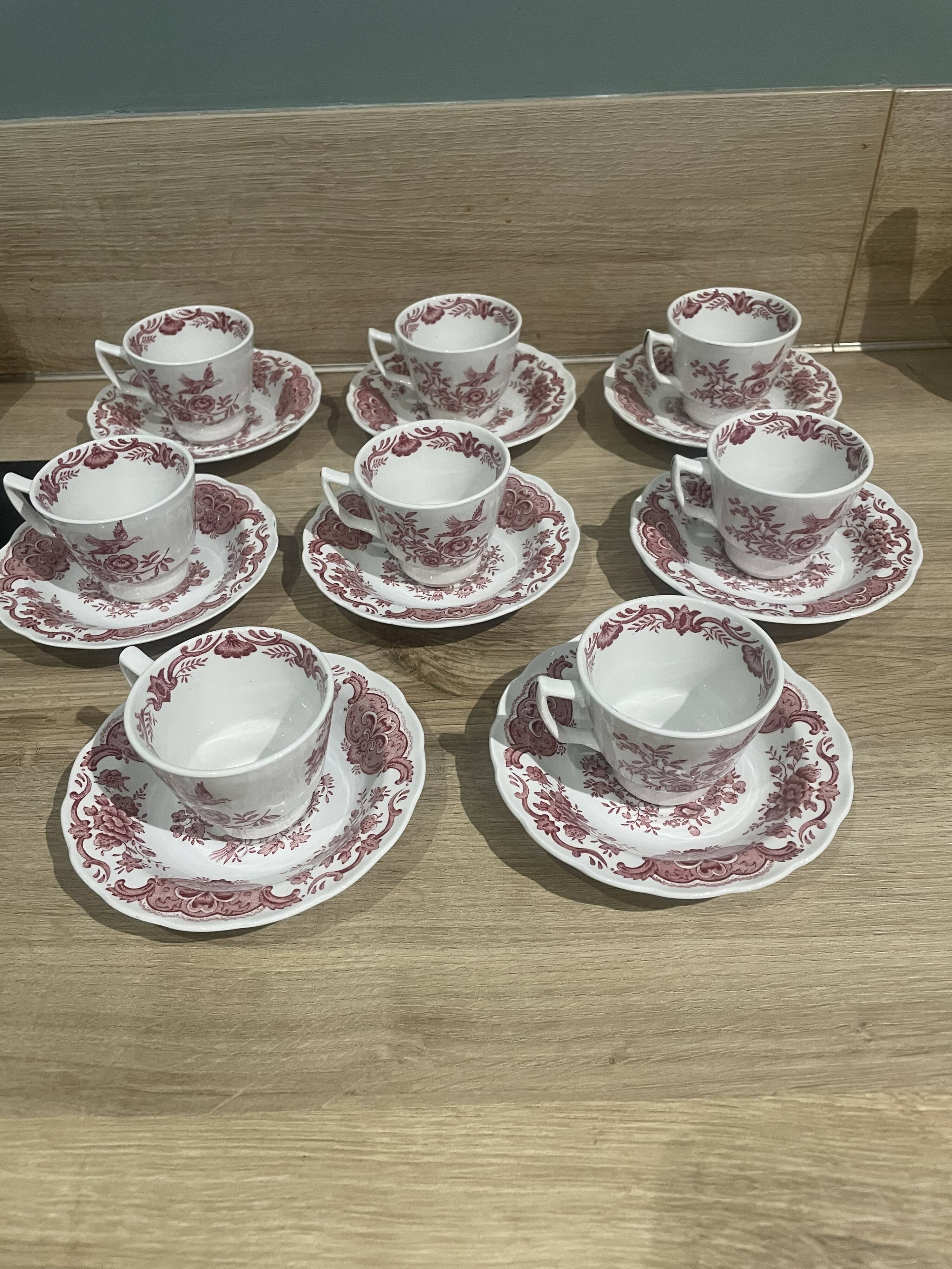 Ridgway pink english porcelain coffee service