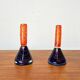 Vintage art glass candle holders, set of 2