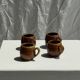 Lot de 4 mini tasses en céramique glacée