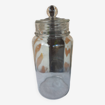 Large transparent glass jar
