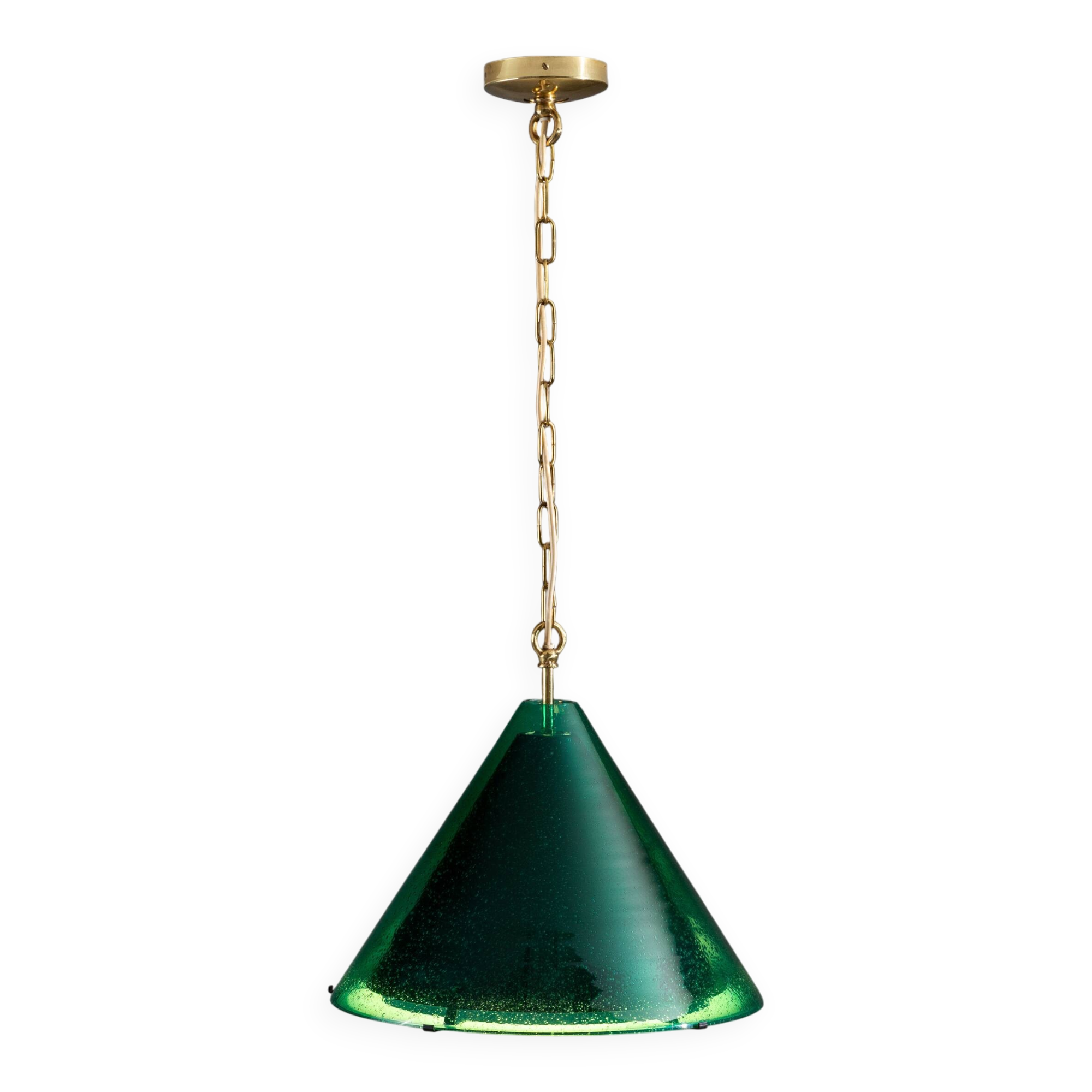 Pendentif en verre vert "Najade" de Jonas Hidle