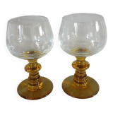 2 antique wine glasses
