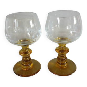 2 antique wine glasses
