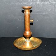 Antique push candle holder, 18th century gilded carved bronze candlestick.