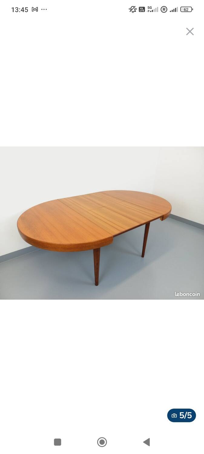 Table scandinave vintage teck