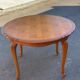 Louis XV oval extendable round table in solid wood and marquetry 160cm