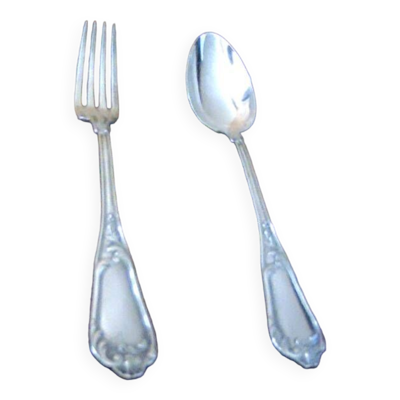 couvert en métal argenté christofle 19 éme siécle monogrammé
