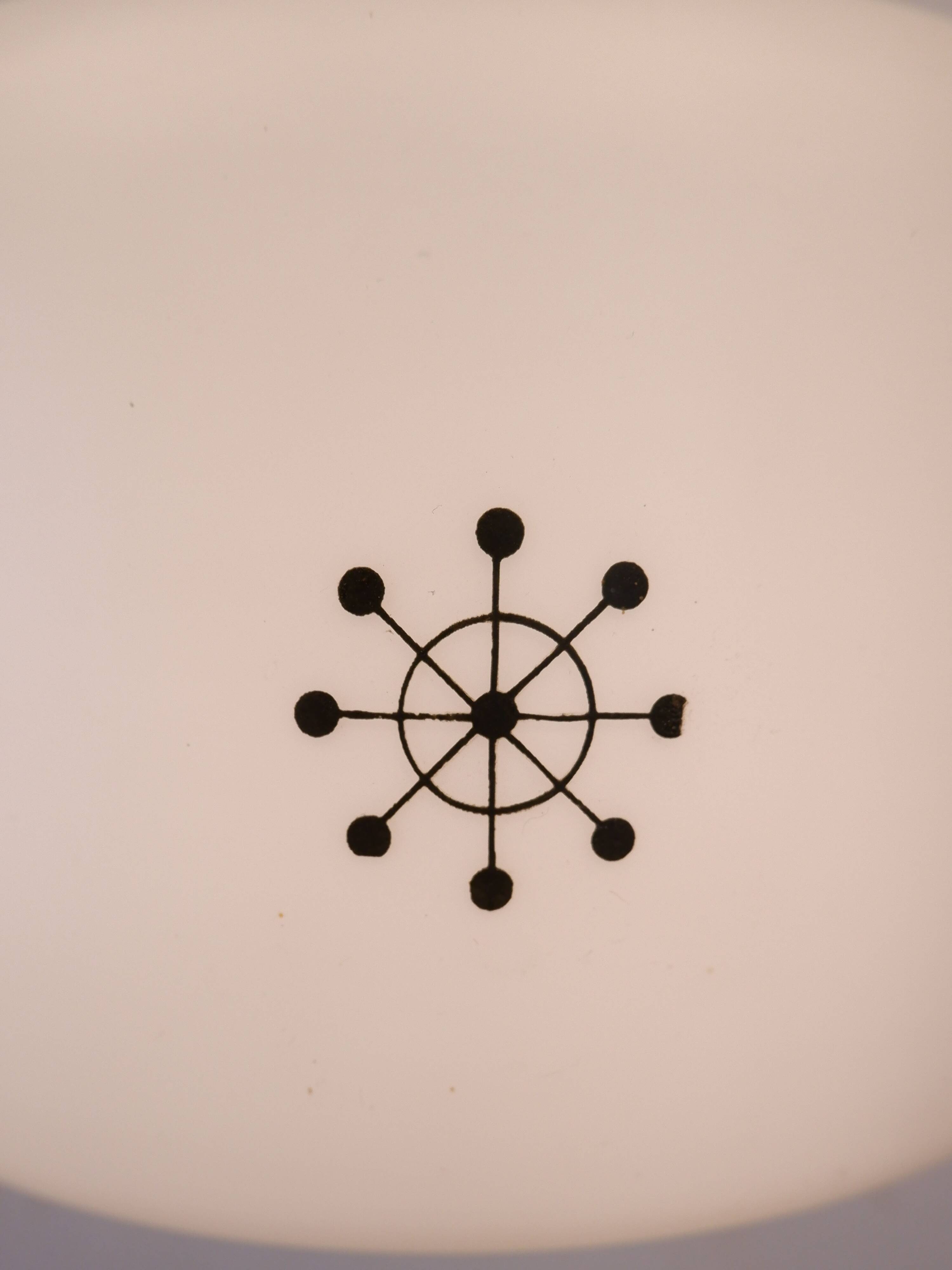 Danish glass hanging lamp, 1960s
