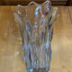 Vintage 1970s Moulded Glass Vase in Corolla Shape with Bubbles