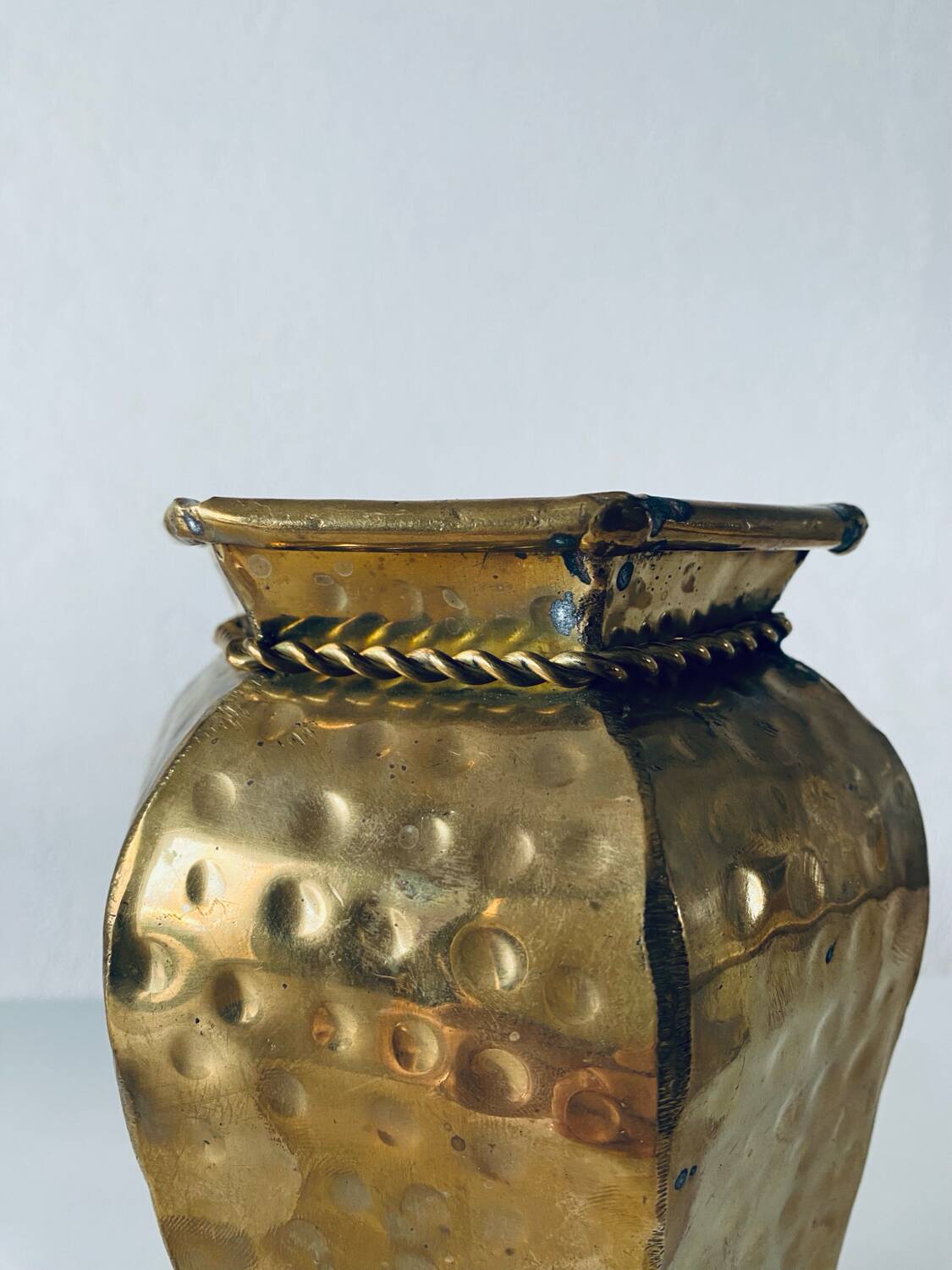 Indian hexagonal brass vase