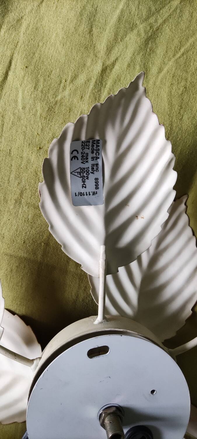 Masca ceiling or wall light 40 cm vintage metal leaves flower