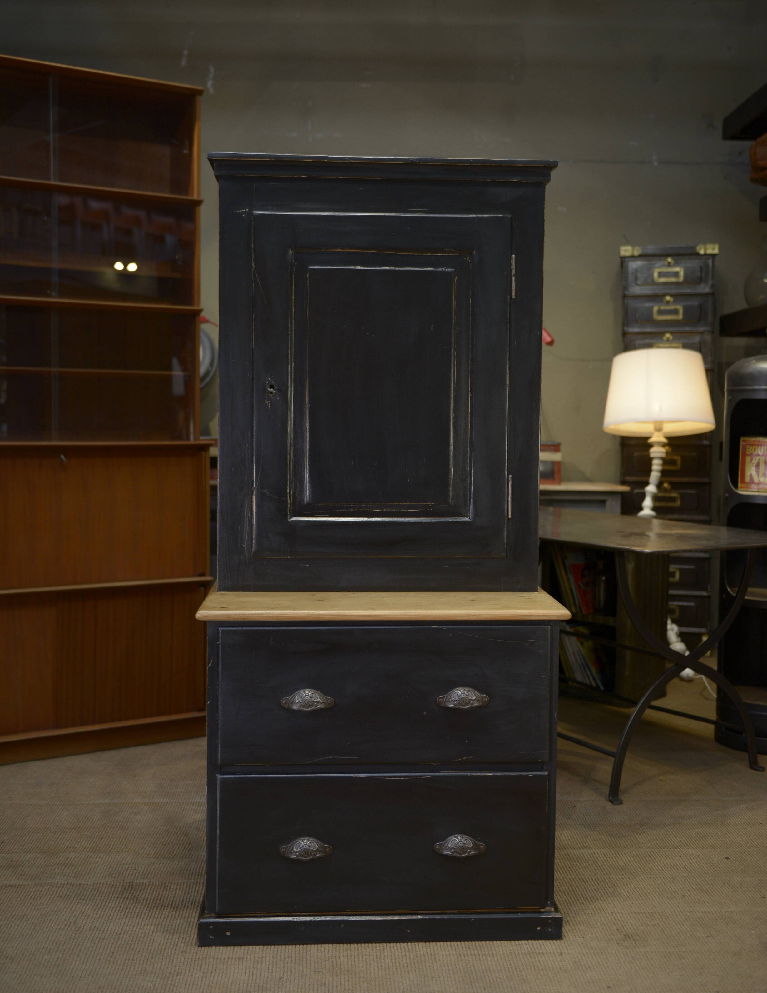 Small 2-drawer fir cabinet 1960