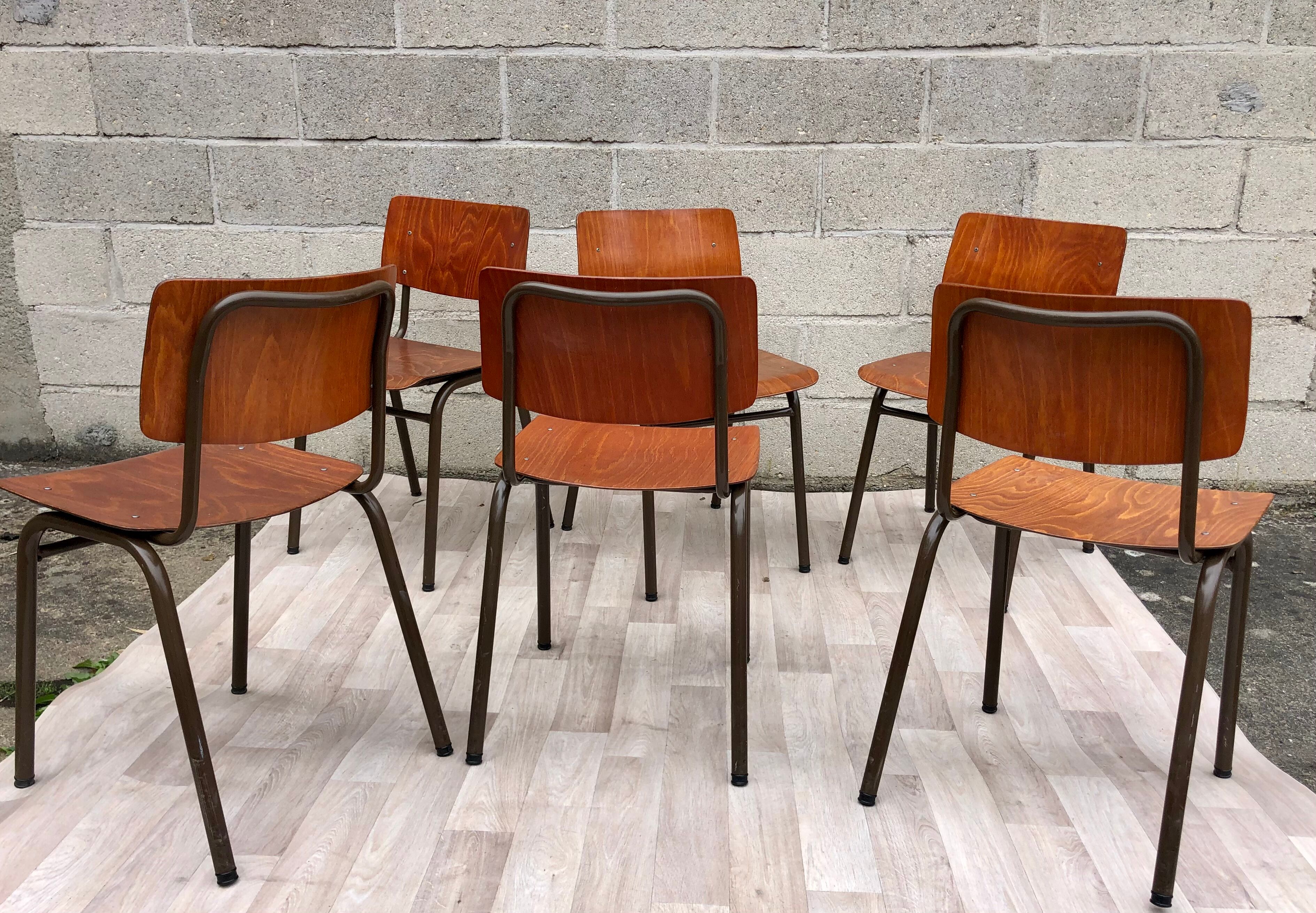 Lot of 6 vintage Marko 60s chairs