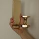 1988, single mid-century Swedish brass sconce by Gusum