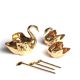 Swan salt shakers in Limoges porcelain, 1950s