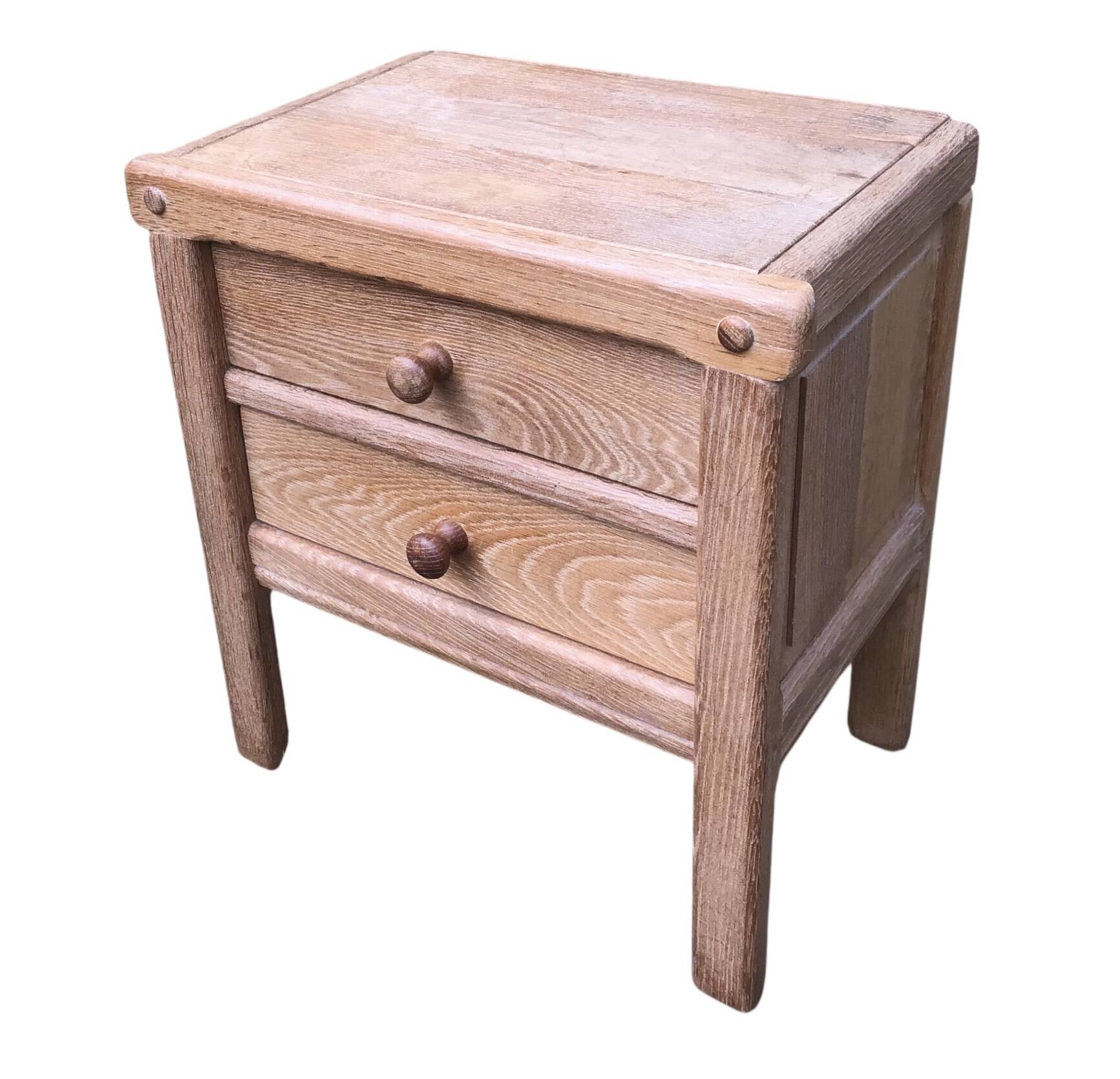 Pair of solid oak bedside tables circa 70-80