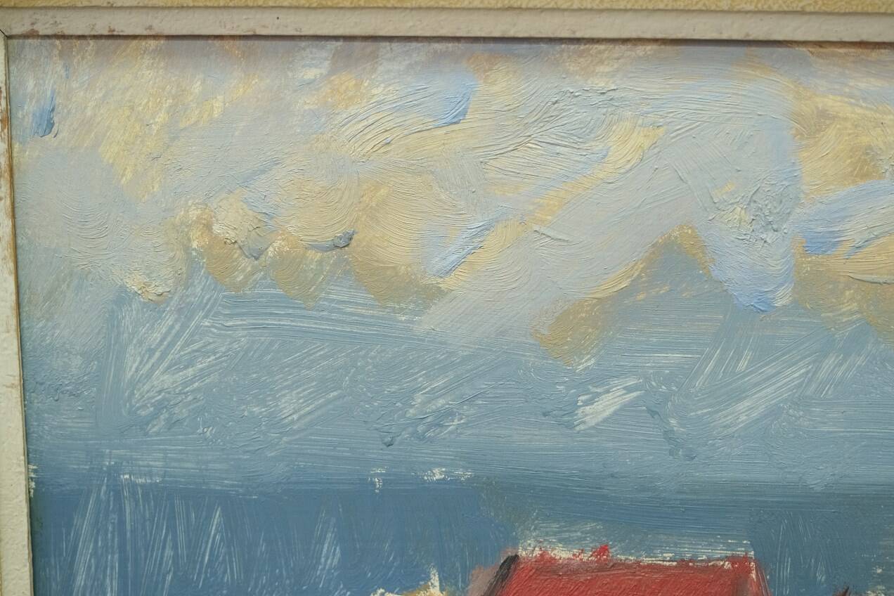 Gunnar Ekdahl,  Swedish Modern Landscape, Oil on Panel, 1960s, Framed