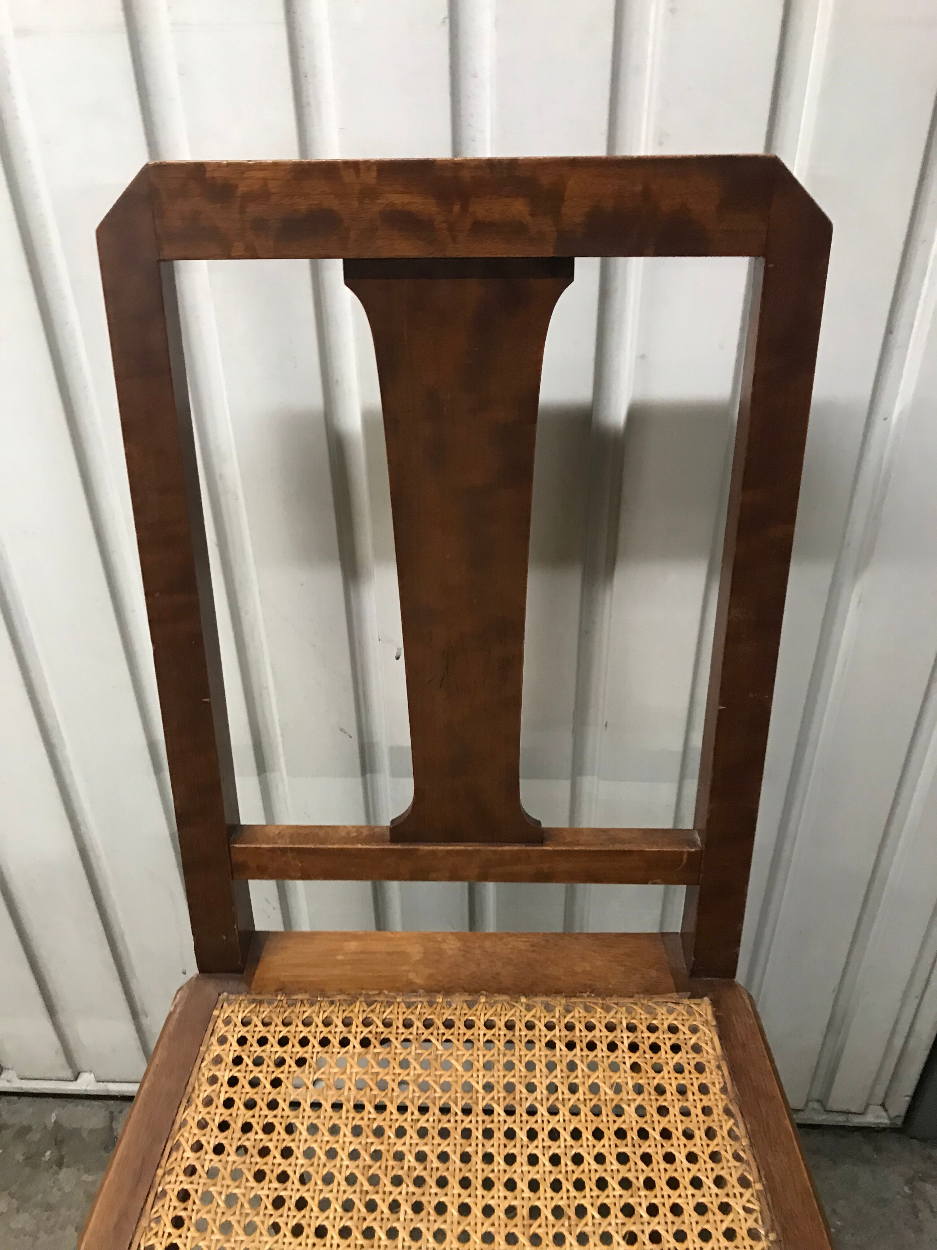 6 Art Deco caned chairs