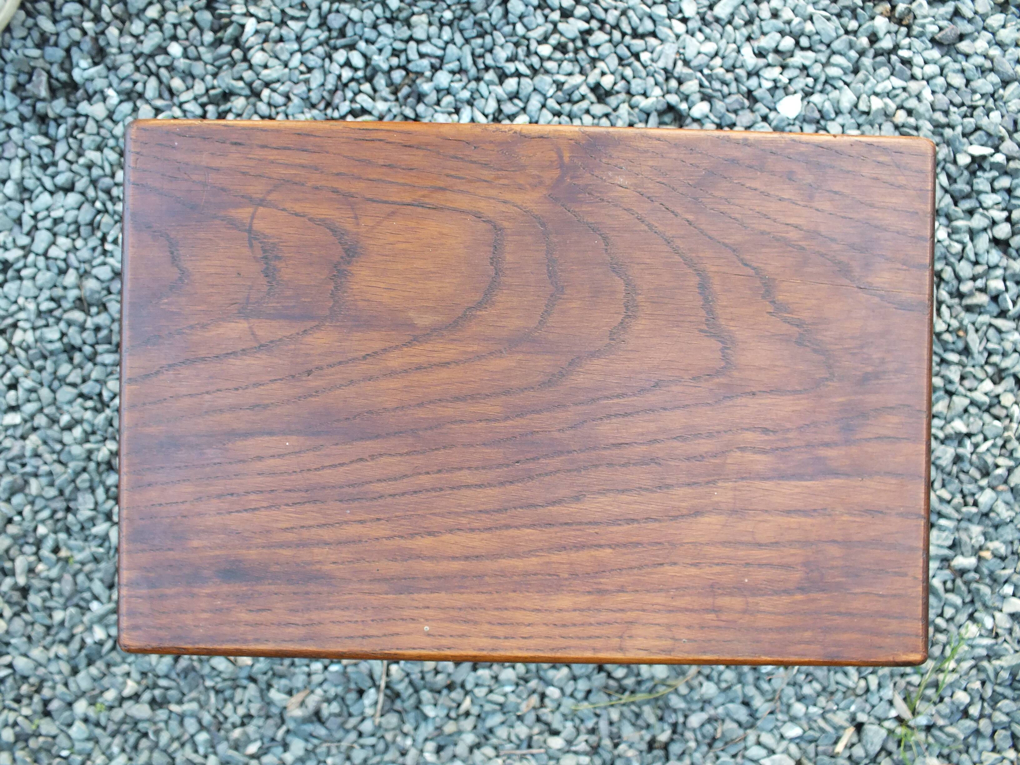 Pair of 60s oak stools or end tables