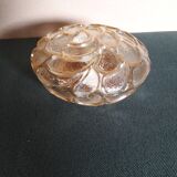 Round amber molded glass ceiling light