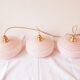 Balladeuse lamp in pink clichy glass