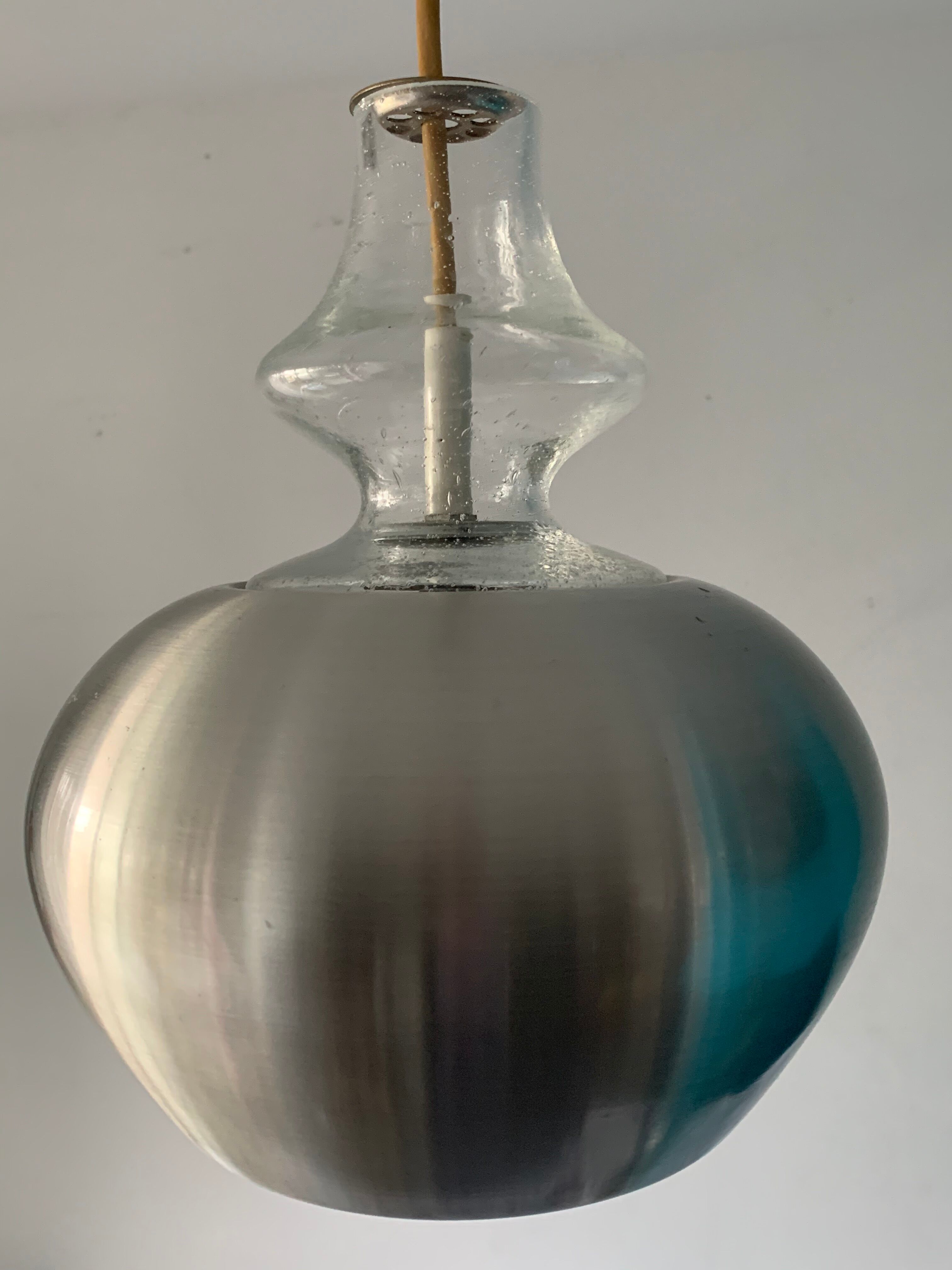 3 suspensions Raak Carthago aluminium and glass 1970