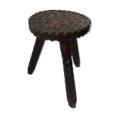 Brutalist wooden tripod stool